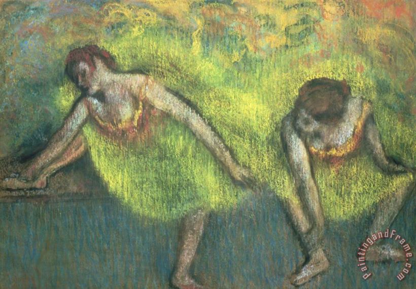 Two Dancers Relaxing painting - Edgar Degas Two Dancers Relaxing Art Print