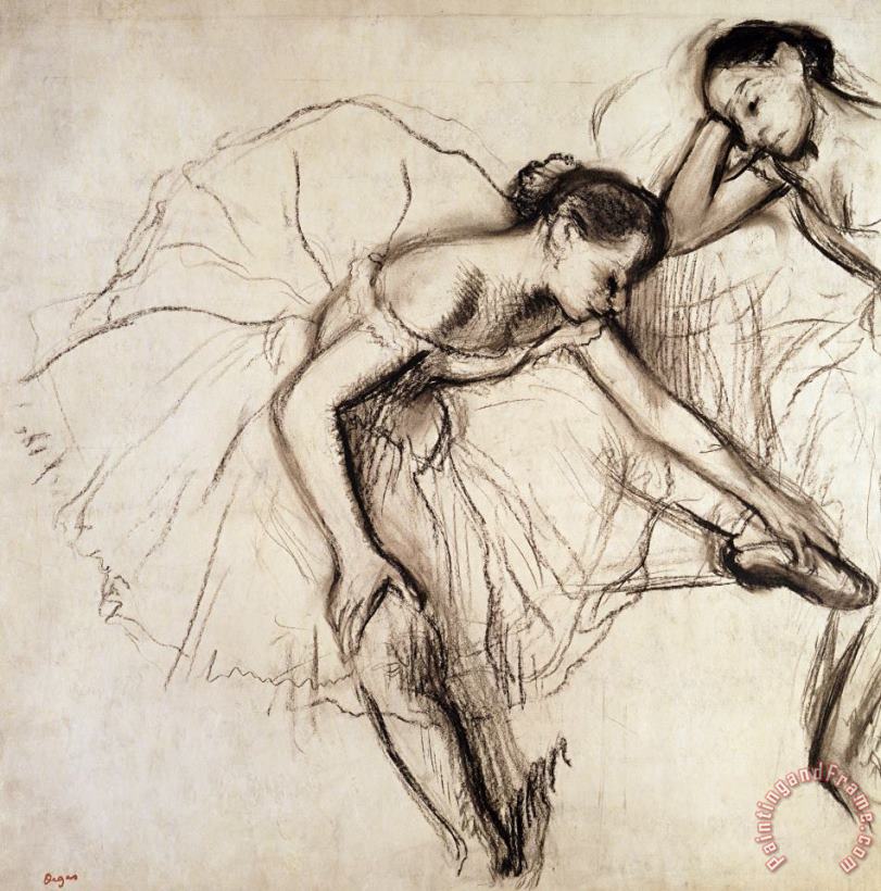 Two Dancers Resting painting - Edgar Degas Two Dancers Resting Art Print