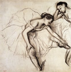 Edgar Degas - Two Dancers Resting painting