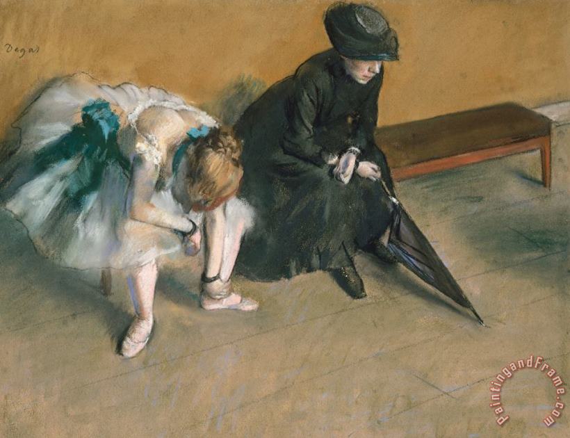 Edgar Degas Waiting Circa Art Painting