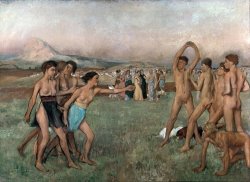 Edgar Degas - Young Spartans Exercising painting