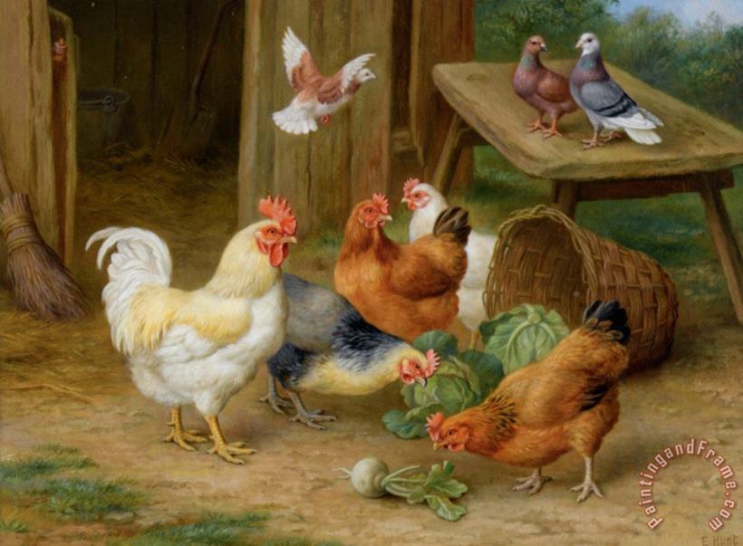 Edgar Hunt The Pecking Order Art Print