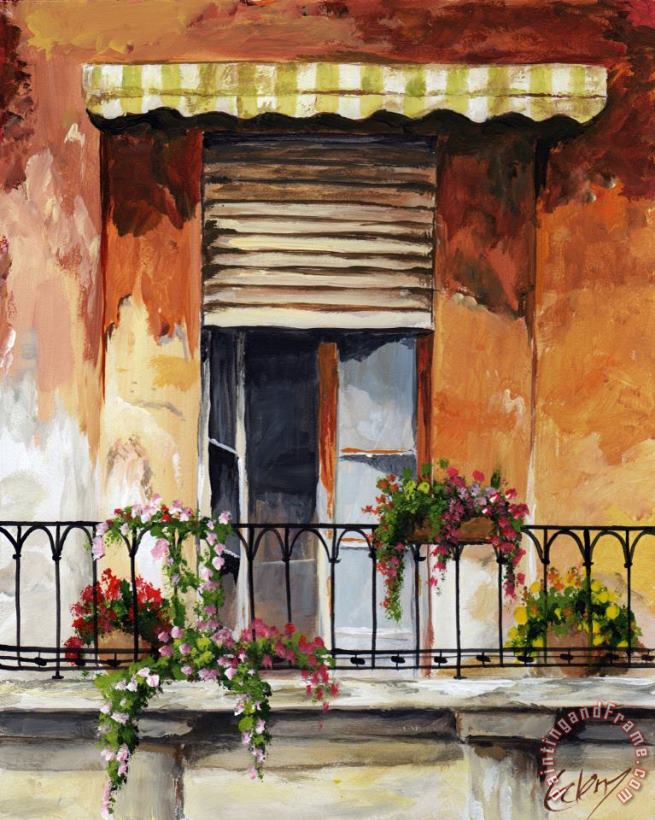 Balcony Of Ancona painting - Edit Voros Balcony Of Ancona Art Print