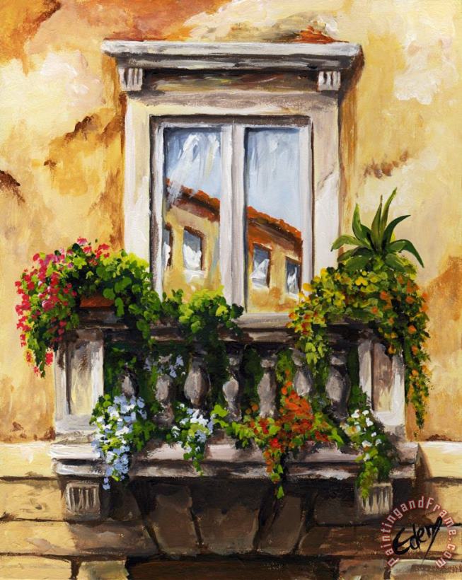 Balcony Of Roma painting - Edit Voros Balcony Of Roma Art Print