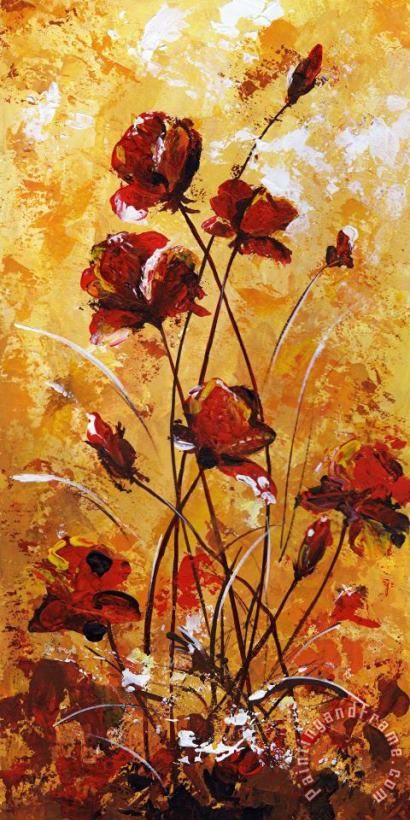 My flowers - Rust poppies painting - Edit Voros My flowers - Rust poppies Art Print