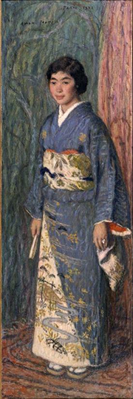 Edmond Francois Aman Jean Portrait of a Japanese Woman (mrs. Kuroki) Art Print