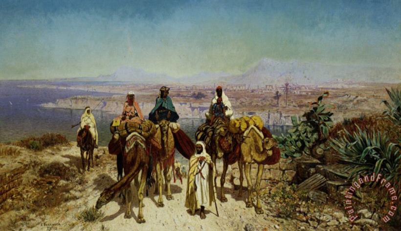 Edmund Berninger An Arab Caravan Art Painting