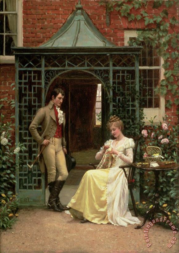On the Threshold painting - Edmund Blair Leighton On the Threshold Art Print
