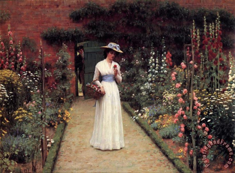 Edmund Blair Leighton The Rose Garden Art Painting