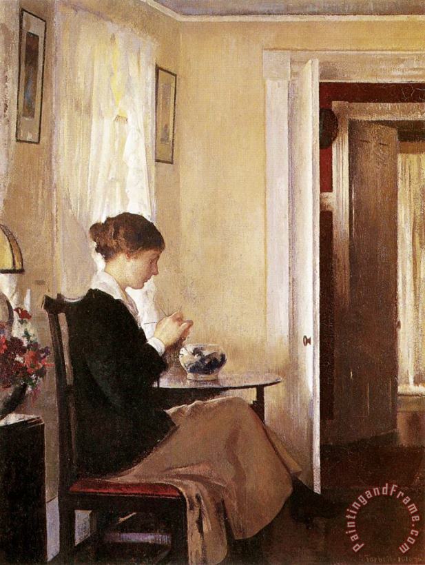 Edmund Charles Tarbell Josephine Knitting Art Painting
