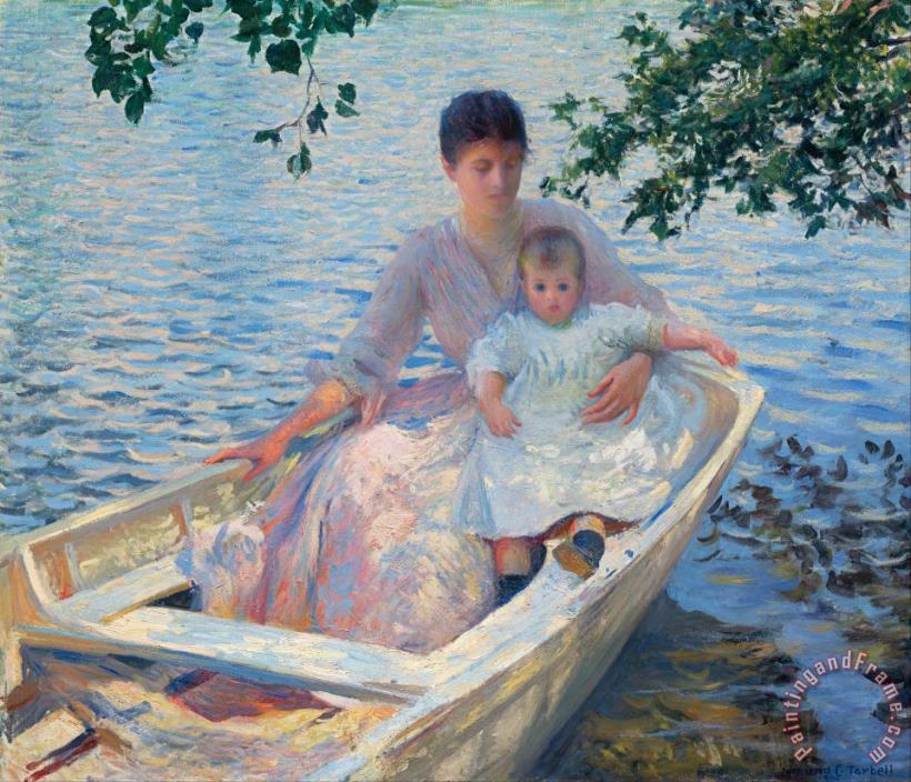 Edmund Charles Tarbell Mother And Child in a Boat Art Painting