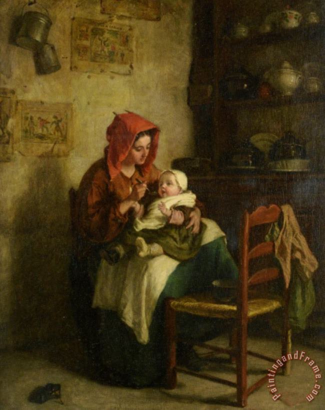 Edouard Frere Feeding Time Art Painting