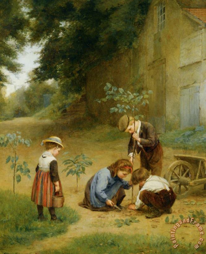 Edouard Frere Les Jeunes Jardiniers Art Painting