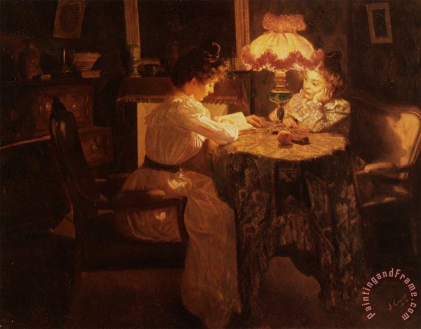 Edouard Leon Cortes Effet De Lampe Art Painting