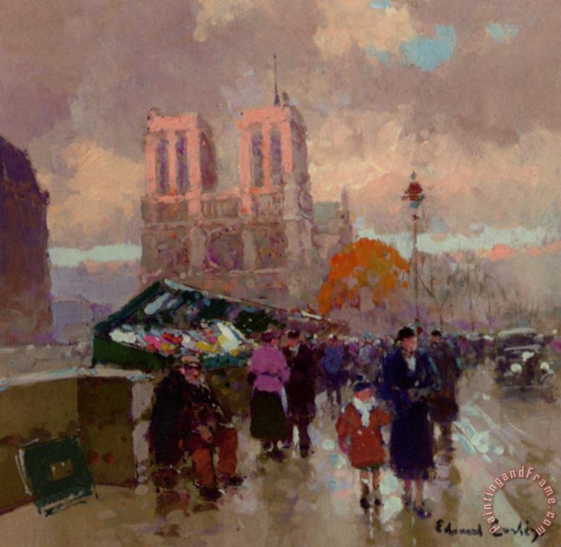 Edouard Leon Cortes Effet De Soleil Sur Notre Dame Art Print