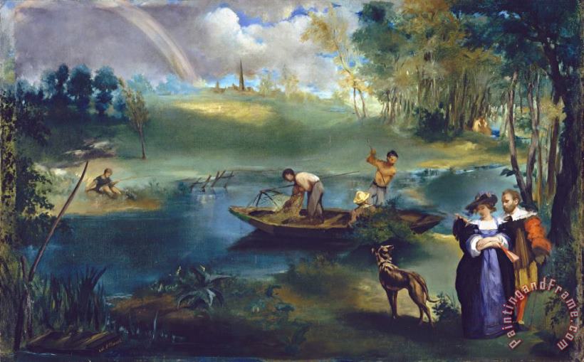 Fishing painting - Edouard Manet Fishing Art Print