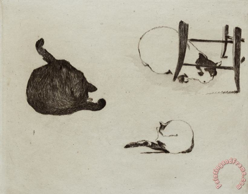 Les Chats painting - Edouard Manet Les Chats Art Print