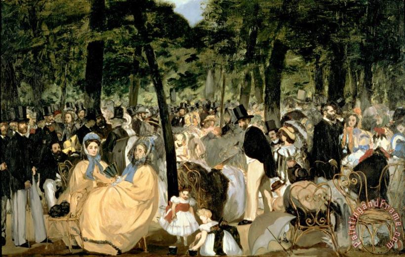 Music in The Tuileries Gardens painting - Edouard Manet Music in The Tuileries Gardens Art Print