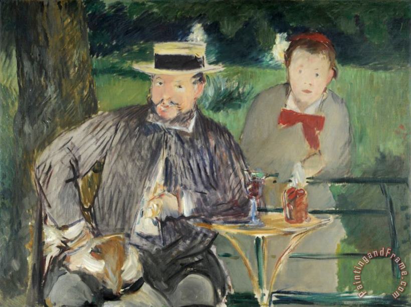 Portrait D'ernest Hoschede Et Sa Fille Marthe painting - Edouard Manet Portrait D'ernest Hoschede Et Sa Fille Marthe Art Print