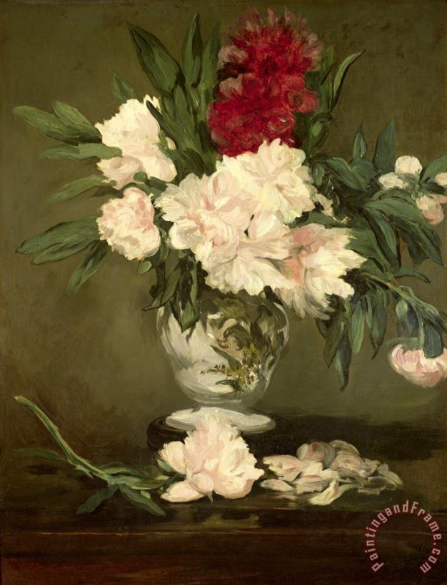 Vase of Peonies on a Small Pedestal painting - Edouard Manet Vase of Peonies on a Small Pedestal Art Print