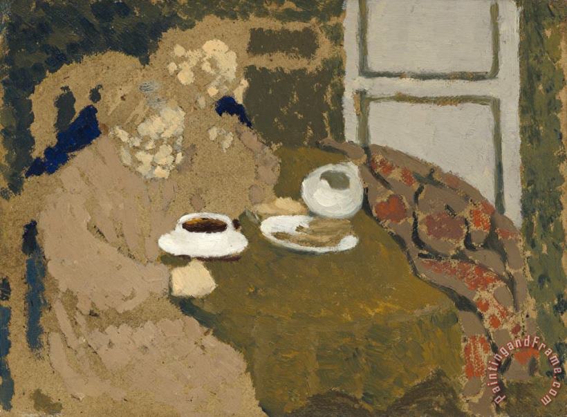 Two Women Drinking Coffee painting - Edouard Vuillard Two Women Drinking Coffee Art Print