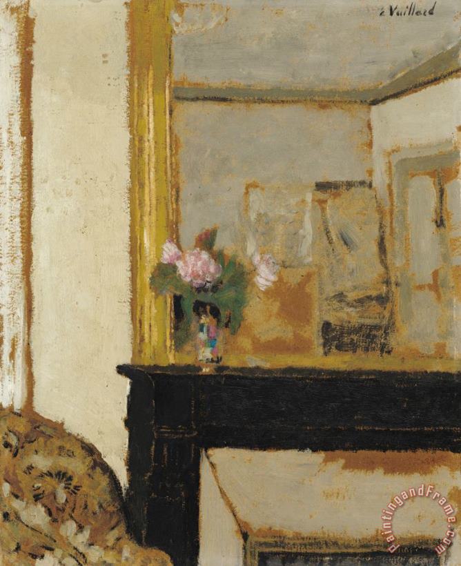 Vase of Flowers on a Mantelpiece painting - Edouard Vuillard Vase of Flowers on a Mantelpiece Art Print
