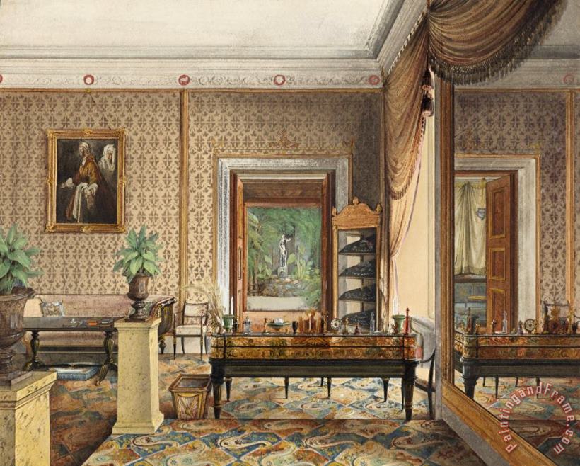 Eduard Gaertner The Study of Prince Karl of Prussia Art Painting