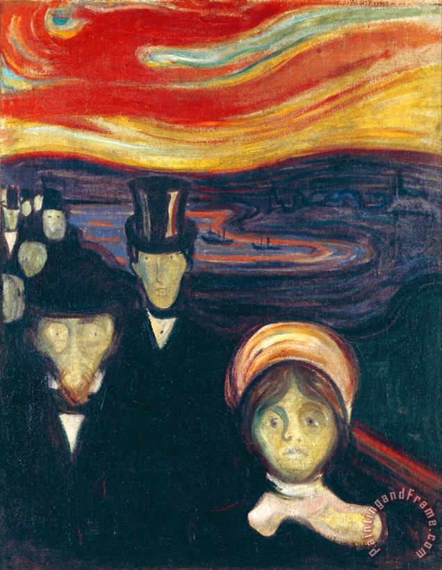 Anxiety painting - Edvard Munch Anxiety Art Print