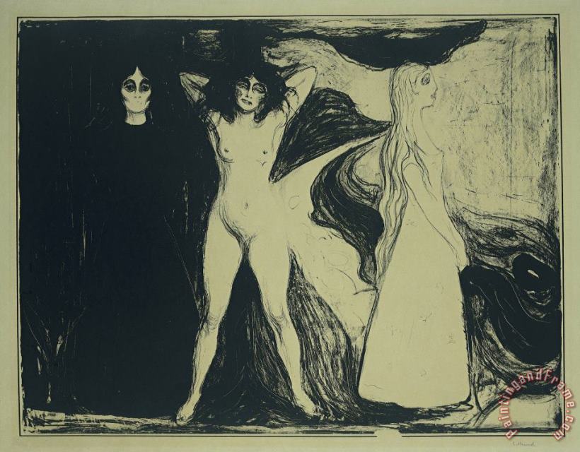 Edvard Munch Das Weib (de Sfinx) Art Painting