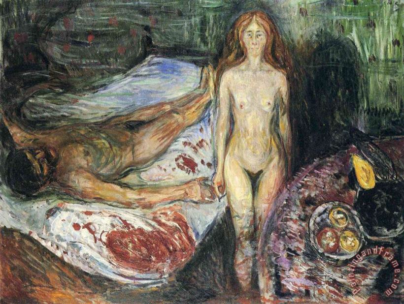 Death of Marat I 1907 painting - Edvard Munch Death of Marat I 1907 Art Print