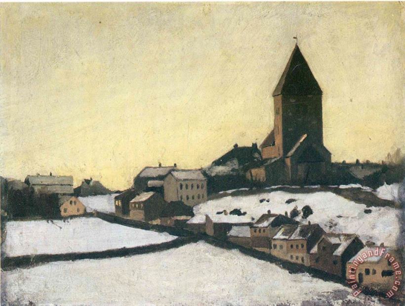 Old Aker Church 1881 painting - Edvard Munch Old Aker Church 1881 Art Print