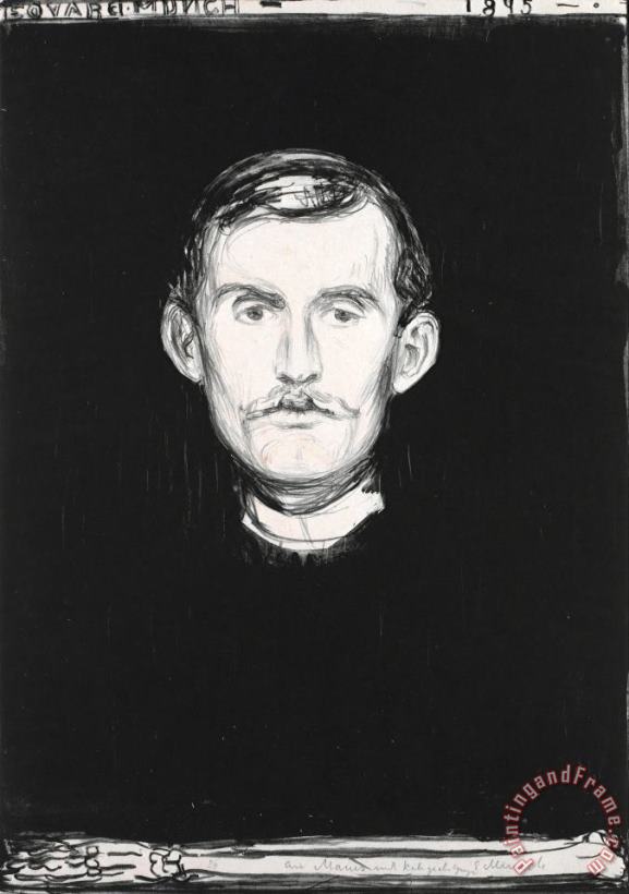 Self Portrait painting - Edvard Munch Self Portrait Art Print