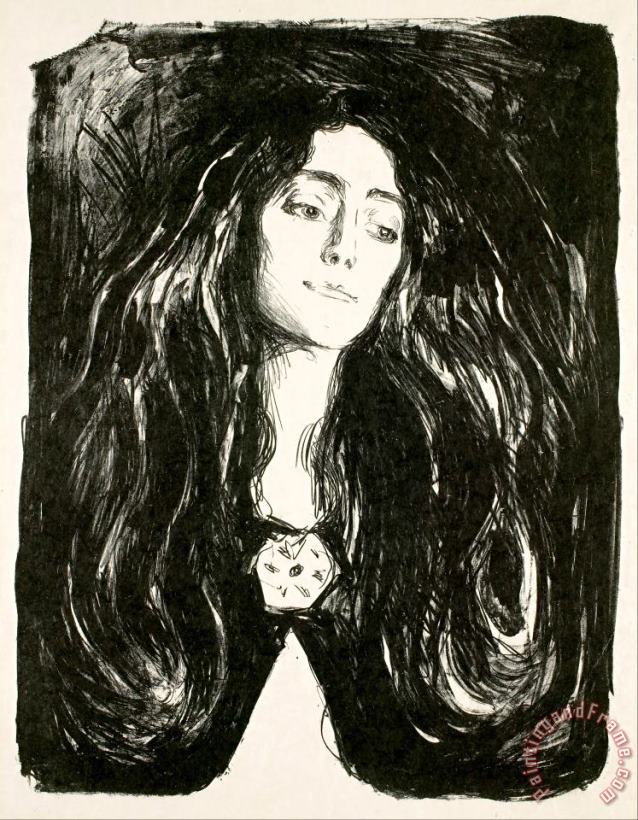 Edvard Munch The Brooch. Eva Mudocci Art Painting