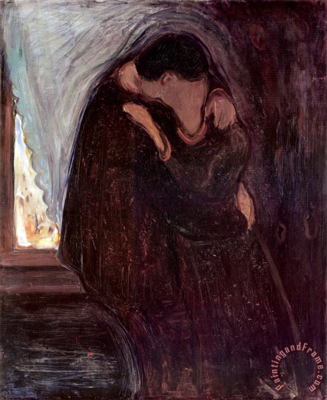 The Kiss 1897 painting - Edvard Munch The Kiss 1897 Art Print