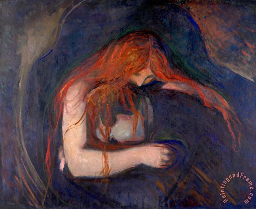 The Vampire painting - Edvard Munch The Vampire Art Print