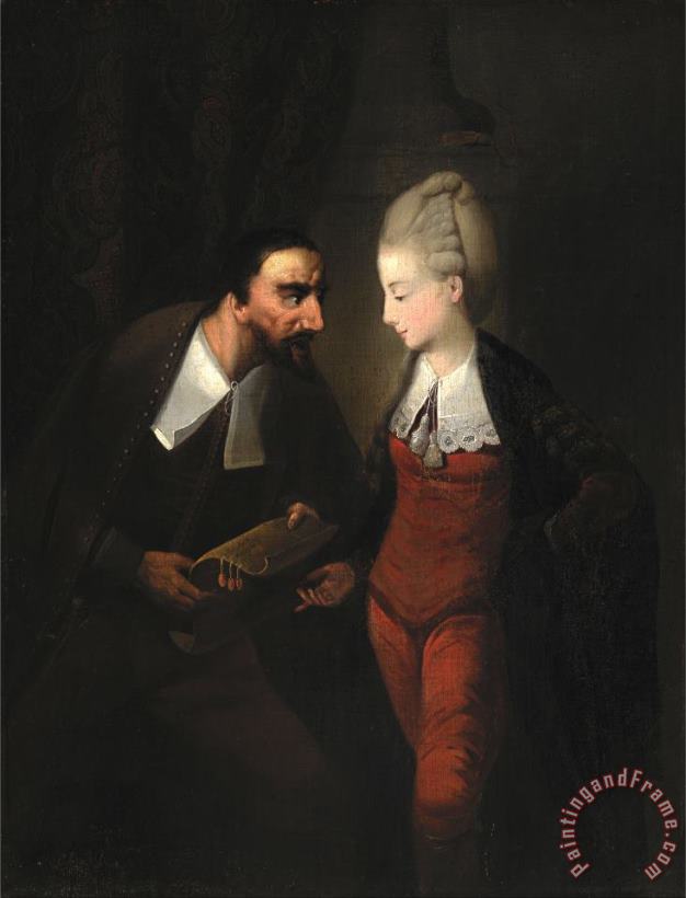 Edward Alcock Portia And Shylock, From Shakespeare's The Merchant of Venice , Iv, I Art Painting