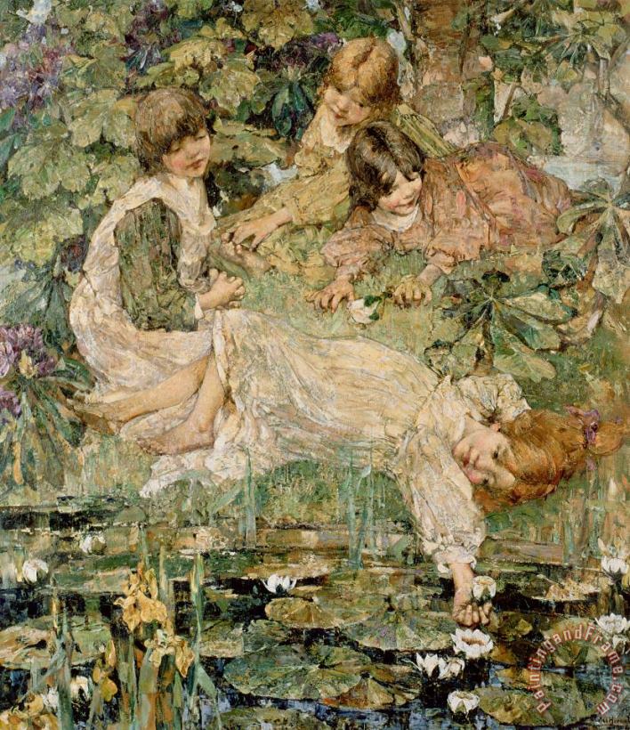 The Pool painting - Edward Atkinson Hornel The Pool Art Print