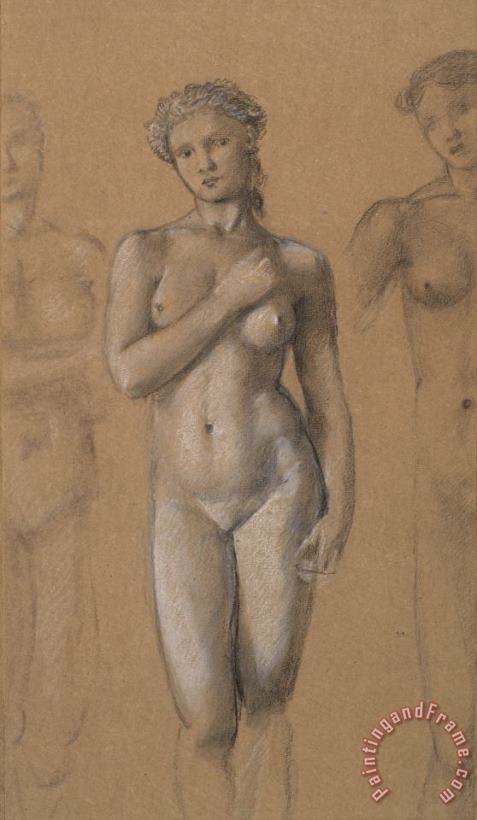 Female Nude painting - Edward Burne Jones Female Nude Art Print