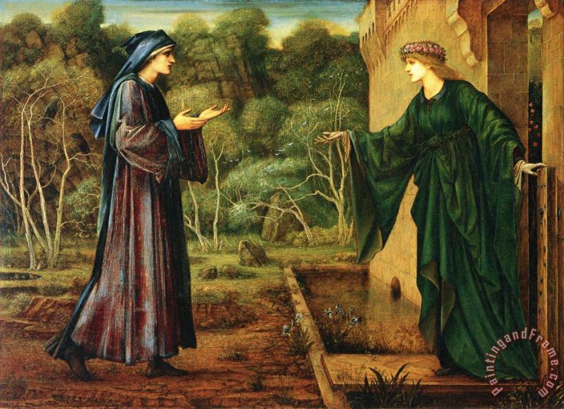 Romaunt of The Rose The Pilgrim at The Gate of Idleness painting - Edward Burne Jones Romaunt of The Rose The Pilgrim at The Gate of Idleness Art Print