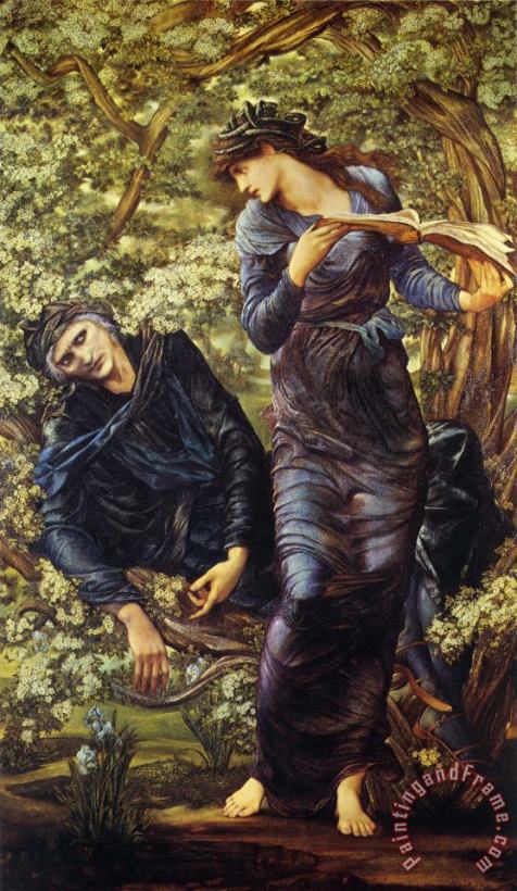The Beguiling of Merlin painting - Edward Burne Jones The Beguiling of Merlin Art Print