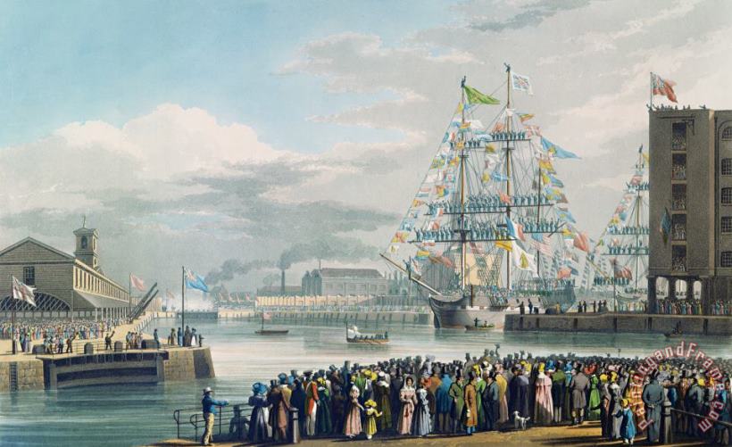 The Opening of Saint Katharine Docks painting - Edward Duncan The Opening of Saint Katharine Docks Art Print
