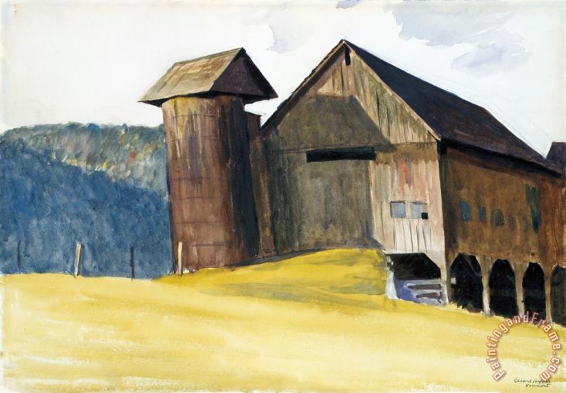 Edward Hopper Barn And Silo, Vermont Art Painting