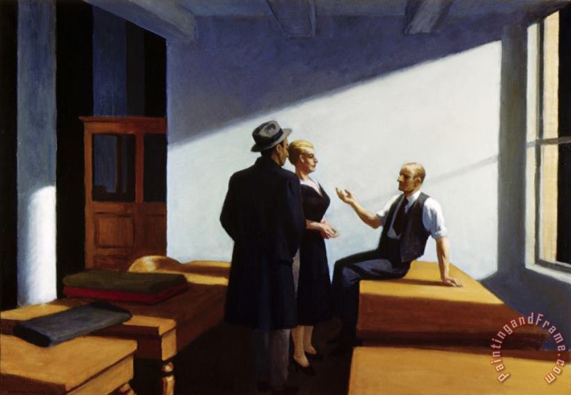 Conference at Night painting - Edward Hopper Conference at Night Art Print