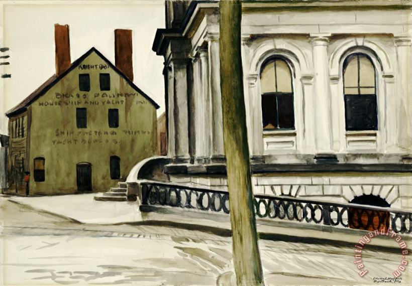 Custom House, Portland painting - Edward Hopper Custom House, Portland Art Print