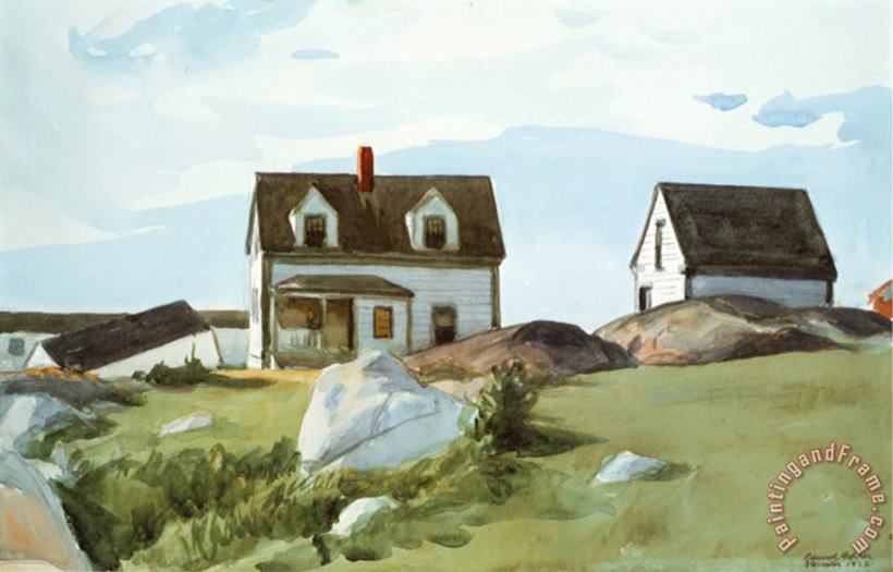 Edward Hopper Houses of Squam Light Art Painting