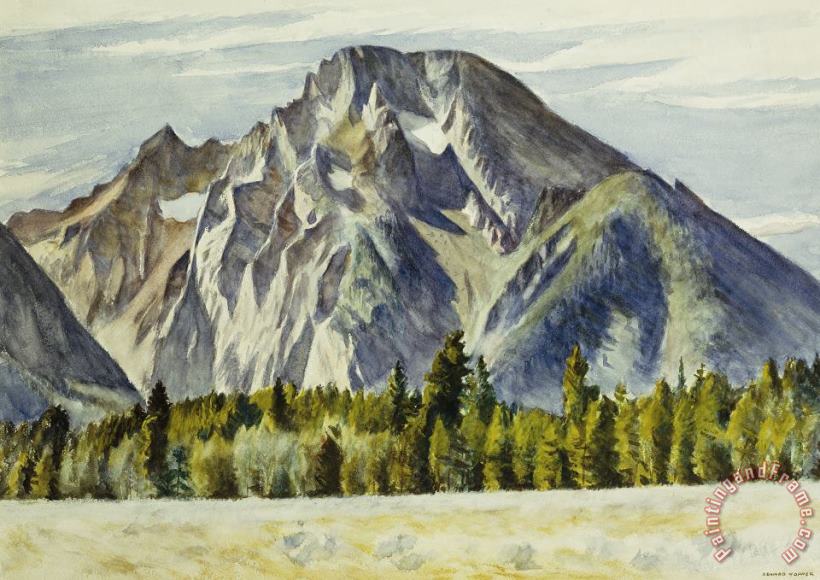Mount Moran painting - Edward Hopper Mount Moran Art Print