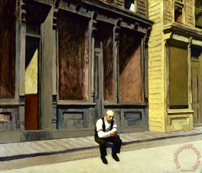 Sunday painting - Edward Hopper Sunday Art Print