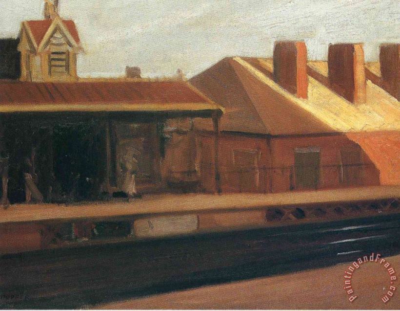 The El Station painting - Edward Hopper The El Station Art Print