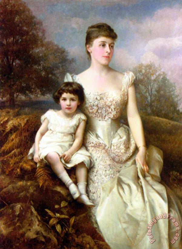 Portrait of Mrs. Drury Percy Wormald And Her Son painting - Edward Hughes Portrait of Mrs. Drury Percy Wormald And Her Son Art Print