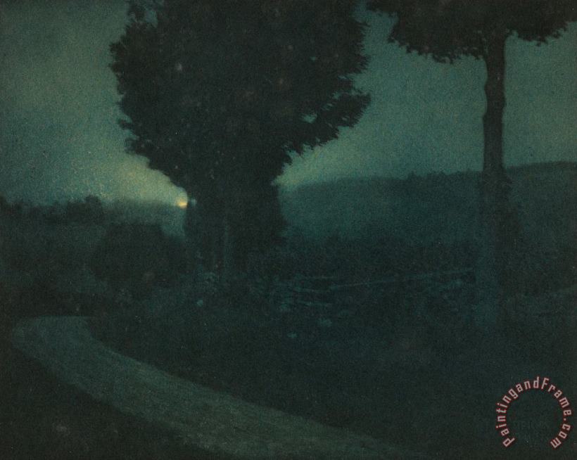 Road Into The Valley Moonrise painting - Edward Jean Steichen Road Into The Valley Moonrise Art Print